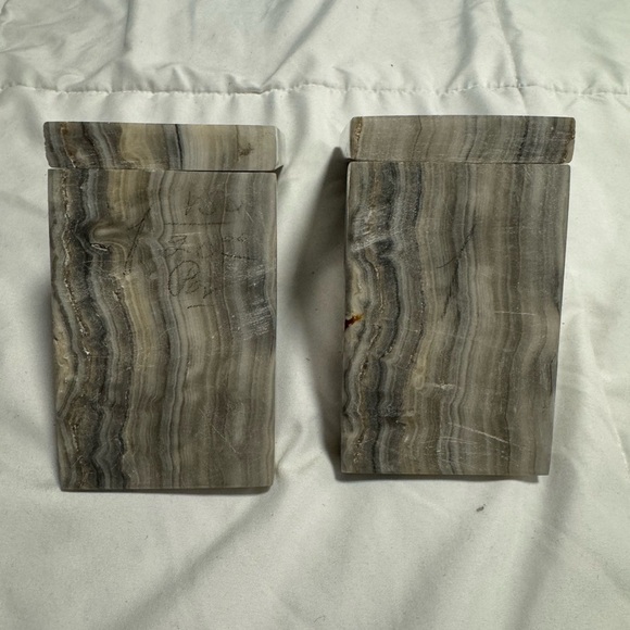 Vintage Onyx Marble Polished Stone Mayan Tiki Medallion Sculptural Bookends 60s - Picture 5 of 16